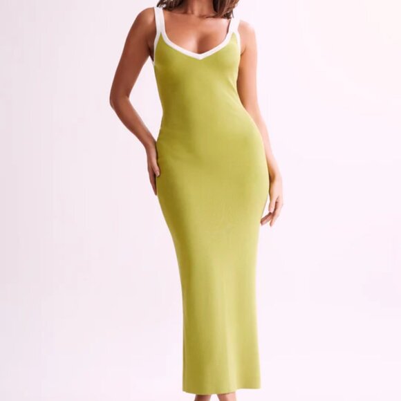 Meshki | Debbi Contrast Knit Midi Dress - Seafoam Green | S - Picture 1 of 5
